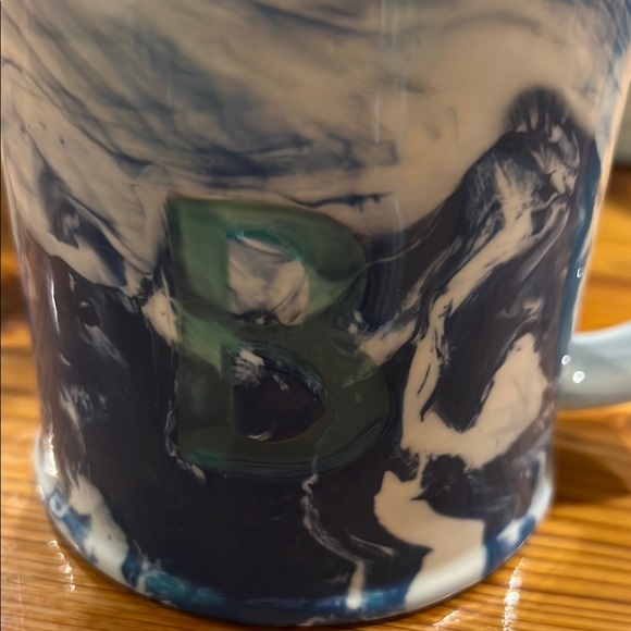 Anthropologie Blue and White Marble Mug - Picture 3 of 3